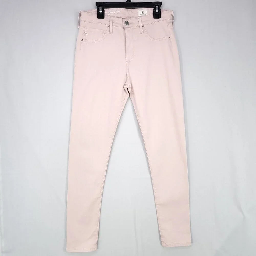 AG Adriano Goldschmied Ankle Jeans Size 28 High Rise The Farrah Skinny Pink
